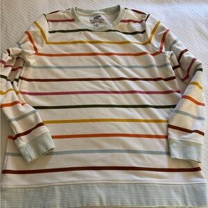 Lands End top shirt/light weight sweatshirt womens size L striped
